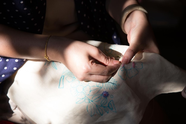 Ręczne hafty w pracy